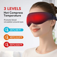 Charger l&#39;image dans la galerie, Hot Compress Eye Mask USB 6 Vibration Massage Dry Eyes Relief Heated Steam Eyemask with Remote Control For Sleeping Office
