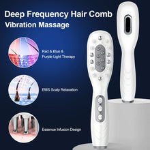 Charger l&#39;image dans la galerie, Electric Scalp Massage Comb Red Blue LED Light Therapy EMS Vibration Massage Brush Anti-Hair Loss Medicine Scalp Oil Applicator
