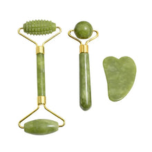Charger l&#39;image dans la galerie, Natural Jade Roller Face Gua Sha Natural Stone Body Neck Massager Acupoint Eye Care Spa Massage Tools Massage Visage Lifting
