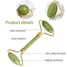 Charger l&#39;image dans la galerie, Natural Jade Roller Face Gua Sha Natural Stone Body Neck Massager Acupoint Eye Care Spa Massage Tools Massage Visage Lifting

