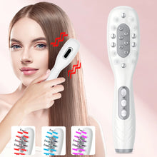 Charger l&#39;image dans la galerie, Electric Scalp Massage Comb Red Blue LED Light Therapy EMS Vibration Massage Brush Anti-Hair Loss Medicine Scalp Oil Applicator
