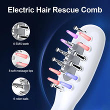 Charger l&#39;image dans la galerie, Electric Scalp Massage Comb Red Blue LED Light Therapy EMS Vibration Massage Brush Anti-Hair Loss Medicine Scalp Oil Applicator
