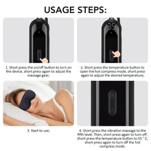 Charger l&#39;image dans la galerie, Hot Compress Eye Mask USB 6 Vibration Massage Dry Eyes Relief Heated Steam Eyemask with Remote Control For Sleeping Office
