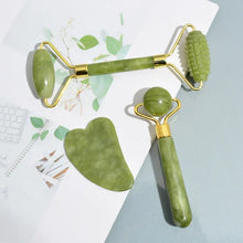 Charger l&#39;image dans la galerie, Natural Jade Roller Face Gua Sha Natural Stone Body Neck Massager Acupoint Eye Care Spa Massage Tools Massage Visage Lifting

