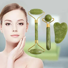 Charger l&#39;image dans la galerie, Natural Jade Roller Face Gua Sha Natural Stone Body Neck Massager Acupoint Eye Care Spa Massage Tools Massage Visage Lifting
