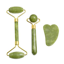 Charger l&#39;image dans la galerie, Natural Jade Roller Face Gua Sha Natural Stone Body Neck Massager Acupoint Eye Care Spa Massage Tools Massage Visage Lifting
