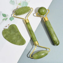 Charger l&#39;image dans la galerie, Natural Jade Roller Face Gua Sha Natural Stone Body Neck Massager Acupoint Eye Care Spa Massage Tools Massage Visage Lifting

