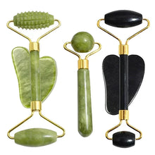 Charger l&#39;image dans la galerie, Natural Jade Roller Face Gua Sha Natural Stone Body Neck Massager Acupoint Eye Care Spa Massage Tools Massage Visage Lifting
