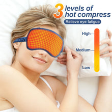 Charger l&#39;image dans la galerie, Hot Compress Eye Mask USB 6 Vibration Massage Dry Eyes Relief Heated Steam Eyemask with Remote Control For Sleeping Office

