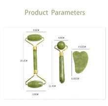 Charger l&#39;image dans la galerie, Natural Jade Roller Face Gua Sha Natural Stone Body Neck Massager Acupoint Eye Care Spa Massage Tools Massage Visage Lifting
