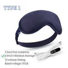 Charger l&#39;image dans la galerie, Hot Compress Eye Mask USB 6 Vibration Massage Dry Eyes Relief Heated Steam Eyemask with Remote Control For Sleeping Office
