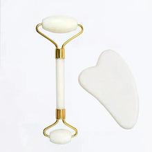 Charger l&#39;image dans la galerie, Natural Jade Roller Face Gua Sha Natural Stone Body Neck Massager Acupoint Eye Care Spa Massage Tools Massage Visage Lifting
