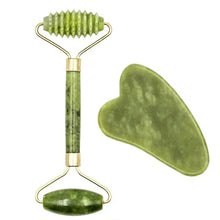 Charger l&#39;image dans la galerie, Natural Jade Roller Face Gua Sha Natural Stone Body Neck Massager Acupoint Eye Care Spa Massage Tools Massage Visage Lifting
