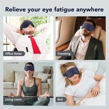 Charger l&#39;image dans la galerie, Hot Compress Eye Mask USB 6 Vibration Massage Dry Eyes Relief Heated Steam Eyemask with Remote Control For Sleeping Office
