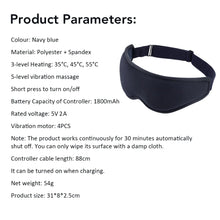 Charger l&#39;image dans la galerie, Hot Compress Eye Mask USB 6 Vibration Massage Dry Eyes Relief Heated Steam Eyemask with Remote Control For Sleeping Office
