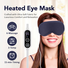 Charger l&#39;image dans la galerie, Hot Compress Eye Mask USB 6 Vibration Massage Dry Eyes Relief Heated Steam Eyemask with Remote Control For Sleeping Office
