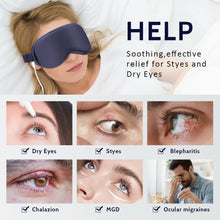 Charger l&#39;image dans la galerie, Hot Compress Eye Mask USB 6 Vibration Massage Dry Eyes Relief Heated Steam Eyemask with Remote Control For Sleeping Office
